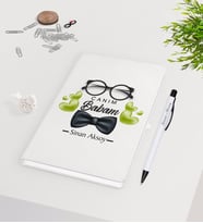 BK Gift Kişiye Özel Canım Babam Tasarımlı 9x14cm Beyaz Defter ve Kalem Hediye Seti - Model 5