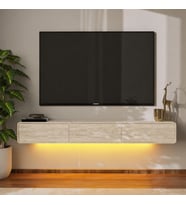 İnarch Dizayn Alba Led Işıklı Duvara Monte TV Sehpası - 3 Kapaklı Tasarım
