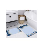 Rovigo Home Dijital Baskılı 2'li Banyo paspas Takımı RVG5249 (Mavi)