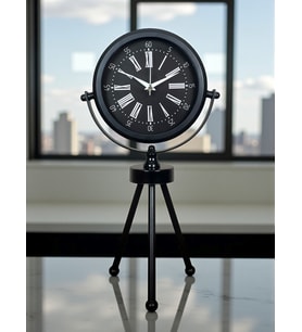 River World Masa Saati 3 Ayaklı Metal Black Heritage