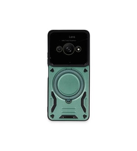 Newface Xiaomi Poco C61 Kılıf Joy Lens Standlı Kapak - Koyu Yeşil