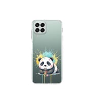 Samsung Galaxy M33 ile Uyumlu Splash Panda Tasarımlı Şeffaf Silikon Kılıf
