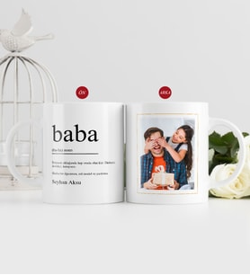 BK Gift Kişiye Özel Babalar Günü Hediyesi Fotoğraflı Kupa Bardak-17 (Beyaz)
