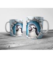 Pixxa Penguen Penguin Optik İllüzyonlu Kupa Bardak Model 3