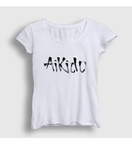 Presmono Kadın Beyaz Aikido Ufc Mma Dövüş Sanatları T-Shirt 502008tt (Beyaz)