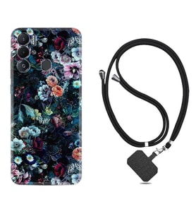 Tecno Pova Neo Kılıf Resimli Boyun Askılı İpli Desenli Silikon Great Flowers 1304