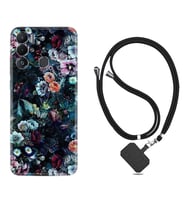 Tecno Pova Neo Kılıf Resimli Boyun Askılı İpli Desenli Silikon Great Flowers 1304