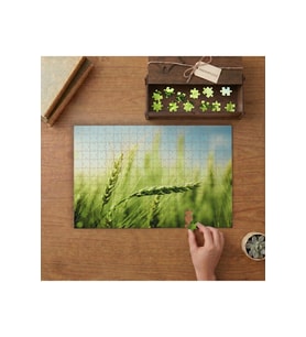 Yeşil Buğday Başakları Tasarımı 240 parça Ahşap Puzzle Ahşap Kutuda MP08313