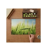 Yeşil Buğday Başakları Tasarımı 240 parça Ahşap Puzzle Ahşap Kutuda MP08313