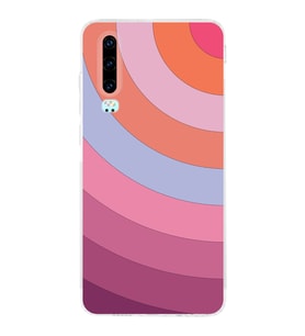 PrintiFy Huawei P30 Uyumlu Kamera Korumalı Renk Cümbüşü F Tasarımlı Şeffaf Silikon Kılıf
