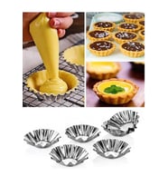 6 Adet Paslanmaz Metal Yapışmaz Cupcake, Muffin, Tartolet Kurabiye Kek Kalıbı