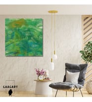 Kare Kanvas Tablo Ünlü Eserler Claude Monet Yeşil Nympheas Tablosu