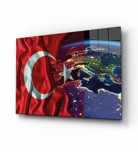 Yıldızların Altında Vatan Cam Tablo