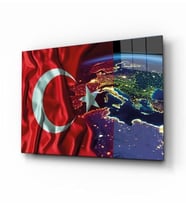 Yıldızların Altında Vatan Cam Tablo