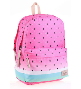 Kaukko Layer Pembe Yeşil Karpuz Okul ve Günlük Sırt Çantası - Watermelon- Kız