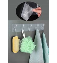 Yapışkanlı Şeffaf Duvar Askısı Banyo Mutfak Düzenleyici Askı Pratik Kanca Askılık - ASK-142