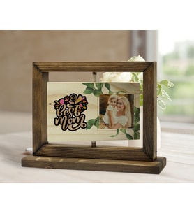 BK Gift Kişiye Özel Fotoğraflı Doğal Ahşap Dönen Fotoğraf Çerçevesi, Anneler Günü Hediyeleri, Ev Dekoru, Masaüstü Dekoru-2