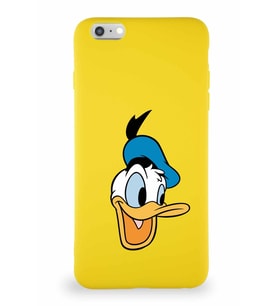 Apple iPhone 6 Plus Soft Premier Kapak Donald Duck-A Tasarımlı Silikon Kılıf - Sarı (Şeffaf)
