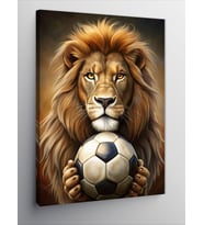 Kanvas Tablo Aslan Ve Futbol