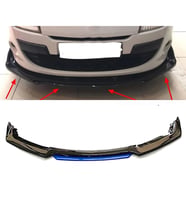 Renault Megane Mk3 Mavi Renkli Şeritli Dilli Ön Lip 4 Prç Parlak Siyah ABS 2009 - 2016