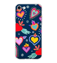 PrintiFy Apple  iPhone 7 ile Uyumlu 1mm Slim Fit Retro Renkler 3 Baskılı Şeffaf  Kılıf
