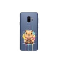 Samsung Galaxy S9 Plus ile Uyumlu Splash Kapibara Tasarımlı Şeffaf Silikon Kılıf