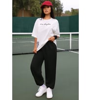 Unisex Los Angles Baskılı Eşofman Takımı (Beyaz)