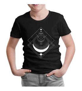 Ay Üçgeni Siyah Çocuk Tshirt