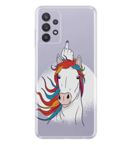 Kılıfland Samsung Galaxy A32 Kılıf Silikon Resimli Kapak Unicorn Middle Finger Stok 761