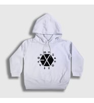 Presmono Unisex Çocuk Beyaz Symbols Logo Exo Kapüşonlu Sweatshirt 61760tt (Beyaz)