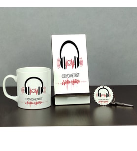 Odyometriste Hediye Üçlü Set (Kupa + Telefon Standı + Anahtarlık)