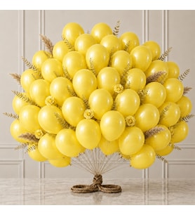 Sarı Renk Lateks Metalik Balon (30 cm) - 50 Adet
