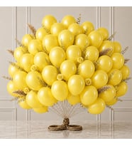 Sarı Renk Lateks Metalik Balon (30 cm) - 50 Adet
