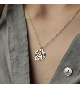 Kişiye Özel Marvel Avengers Sembol Kolye 925K Gümüş (Gold)