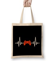 Gamer Heartbeat Video Game Lover Bez Çanta Uzun Saplı