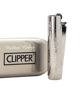 Hediyezin İsme Özel Clipper Çakmak Gümüş