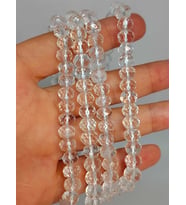 Kristal Kuvars Taşı Rondela Faset Kesim 5.5*7mm dizi (45826)