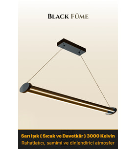 Mira Füme Lineer LED Sarkıt Avize – Kumandalı Dim Edilebilir – Aşağı Işık