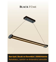 Mira Füme Lineer LED Sarkıt Avize – Kumandalı Dim Edilebilir – Aşağı Işık