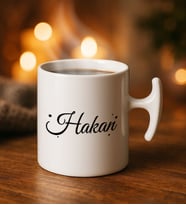 BK Gift Kişiye Özel İsimli Hammer Kulplu Beyaz Kupa Bardak-2, Arkadaşa Hediye, Sevgiliye Hediye, Doğum Günü Hediyesi