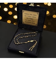 Altın Kaplama Parçacıklı Altın Yaldız Kaplamalı İsimli Metal Harf Püsküllü Golden Rosary Tesbih İSİMLİ BÜYÜK KUTU