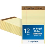 20,3 cm Yasal Bloknotlar, 12'li Paket, The Legal Pad Markası, Dar Çizgili, Sarı Kağıt, Her Yazı Bloknotunda 50 Yaprak, ABD'de Üretilmiştir