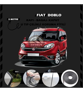 Fiat Doblo Oto Araç Kapı Koruma Fitili 5metre Parlak Siyah Renk