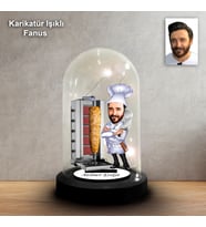 KİŞİYE ÖZEL DÖNER USTASI TASARIMLI IŞIKLI KARİKATÜR FANUS BİBLO FN145