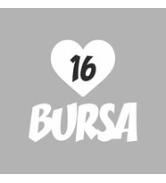 Kalpli 16 Bursa Araba Sticker siyah 20x15 CM (Beyaz)