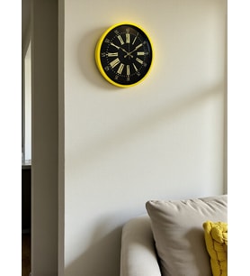 36 Cm Sarı Modern Duvar Saati (Standart)