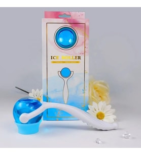 Face Yoga İce Roller Sıcak ve Soğuk Gua Sha Yüz Masaj Silindiri Mavi Renk