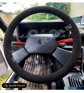 Renault R9 Broadway Dikme Direksiyon Kılıfı Alcantara Süet Monza Black RN-RNi 1997-2000