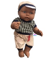 Oyuncak Türkçe Konuşan siyahi Kel Et Bebek 40 cm
