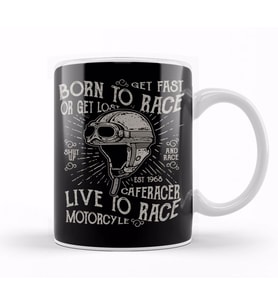 Motorbike Born To Race Live To Race Kupa Bardak Porselen